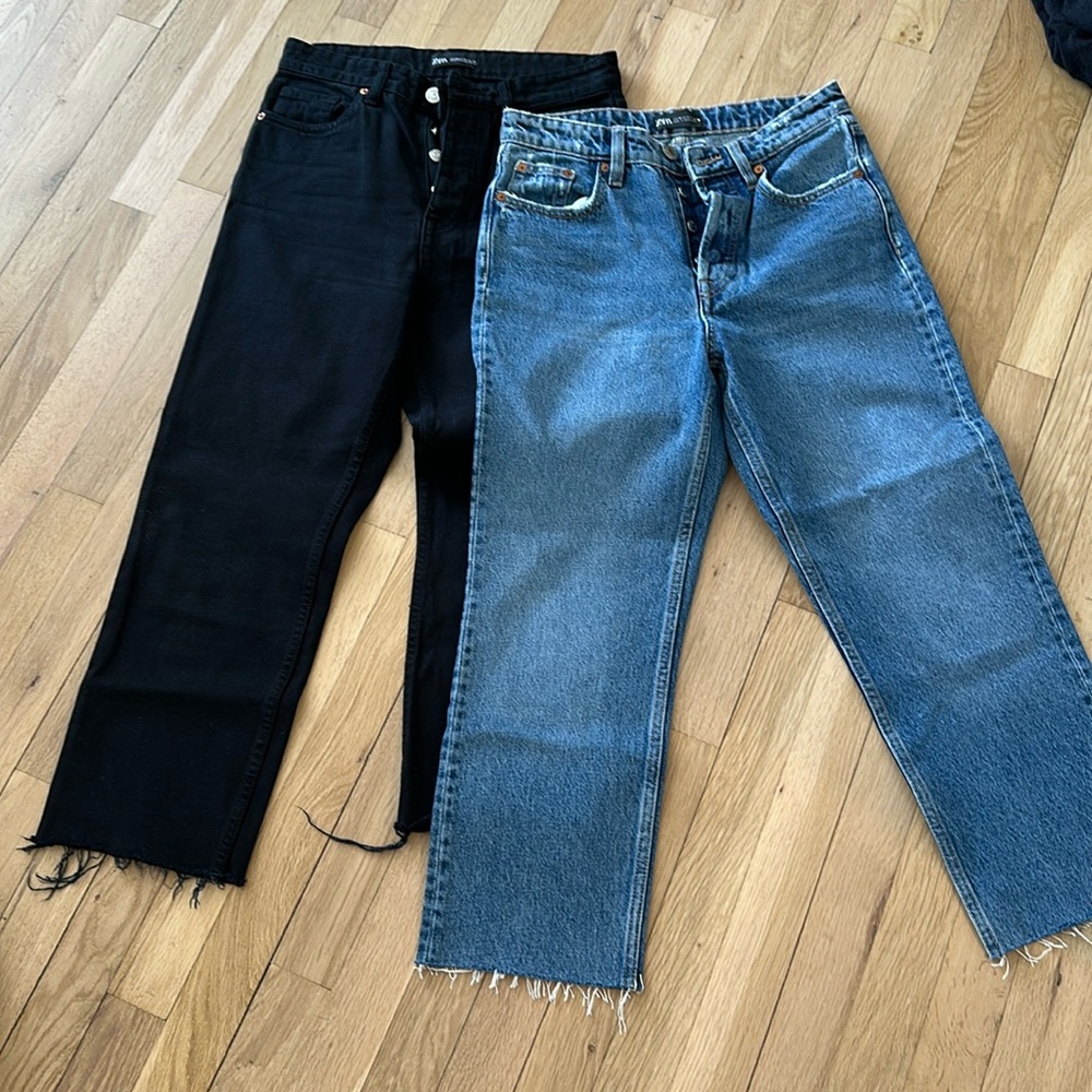 2 PAIRS OF ZARA STRAIGHT LEG DENIM